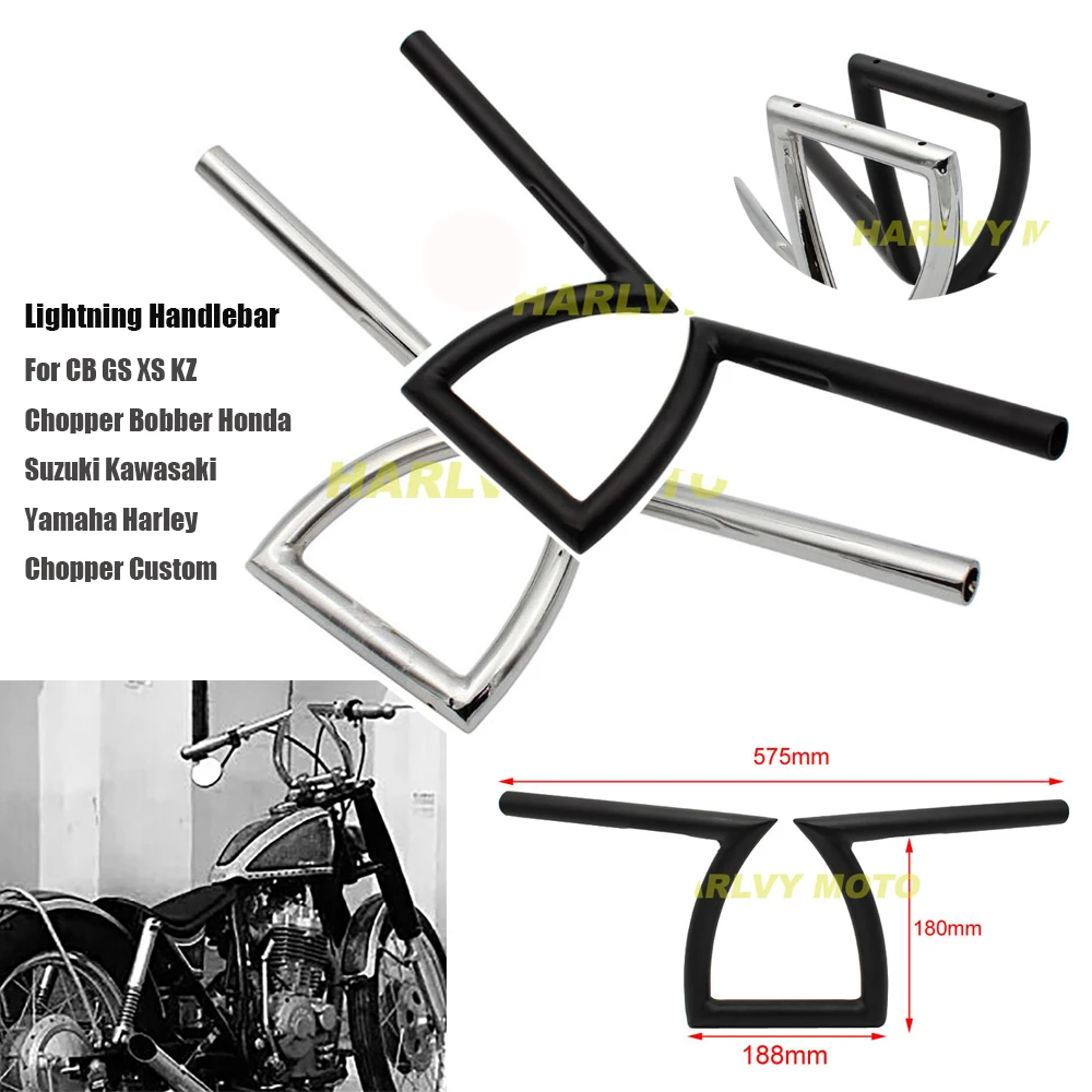 BlackDrag125mmZBarsPullbackHandlebarsForCBGSXSKZChopper