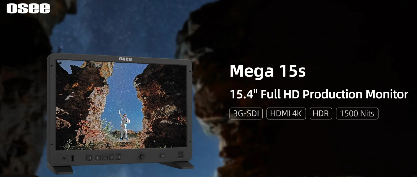 Description Picture 4 of itemOsee Mega 15S 15.4'' Production HDR Monitor 1500nits 1920X1200 10 bits 1650:1 10 User 3D LUTs SDI pk Megamon 15