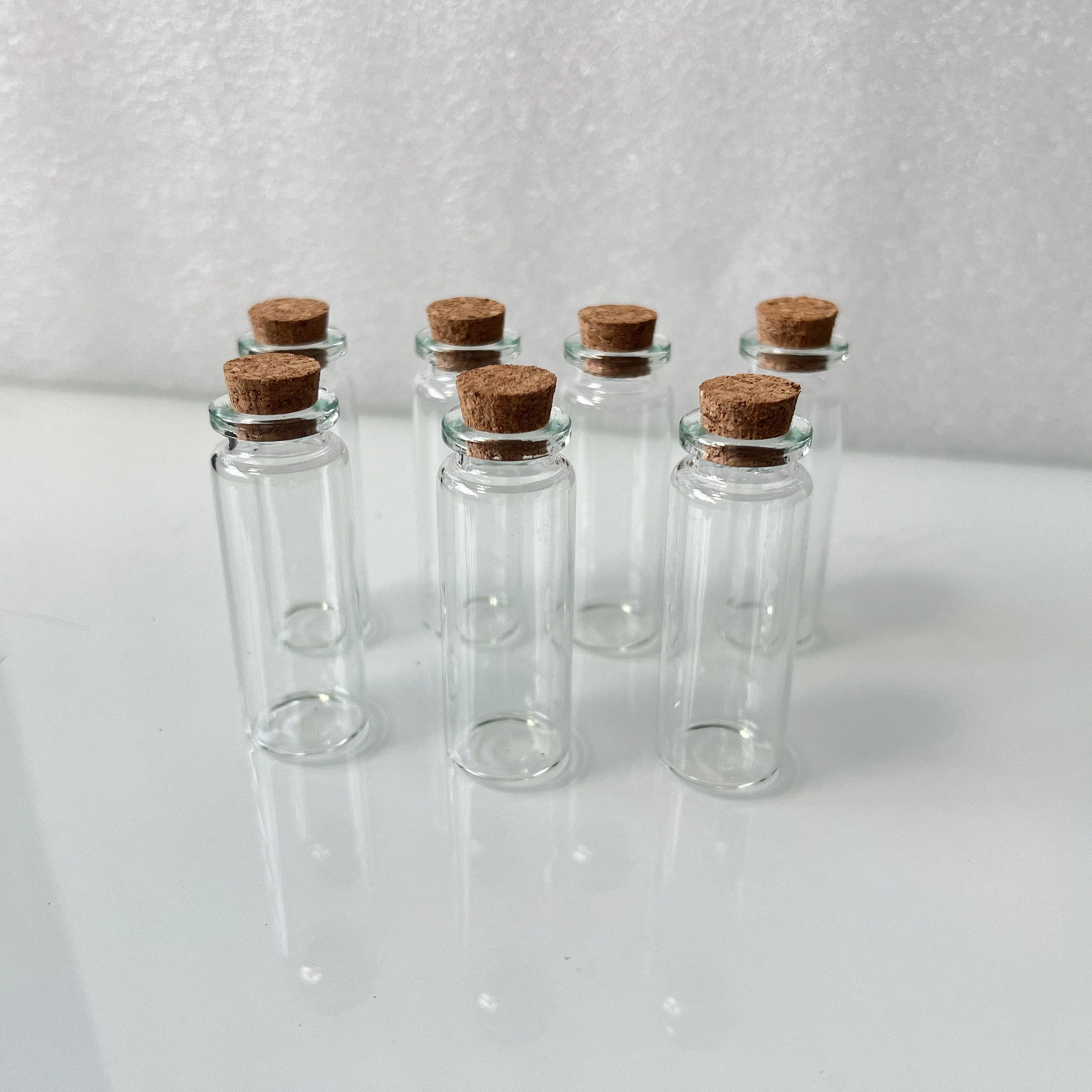50 PCS 100 PCS 11x22x60mm 12ml Glass Bottles Cork Stopper Transparent Mini Jars DIY Crafts Home Decor Tiny Storage Gift Bottles 2