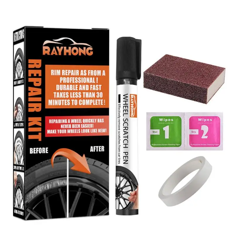 Alloy Wheel Repair Kit Wheel Touch Up Kit Waterproof Wheel Scratch Repair Car Rim Scratch Repair
