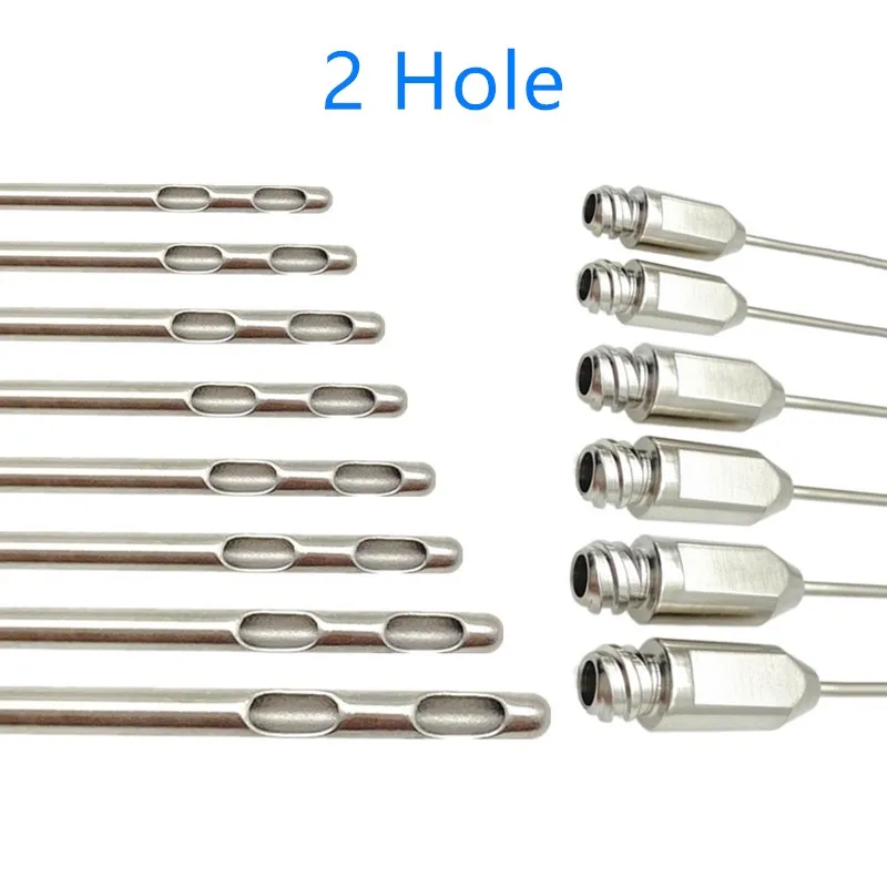 

2 Holes Liposuction Cannulas Fat Transfer Needle Stainless Steel Fat Harvesting Cannula for Stem Cells