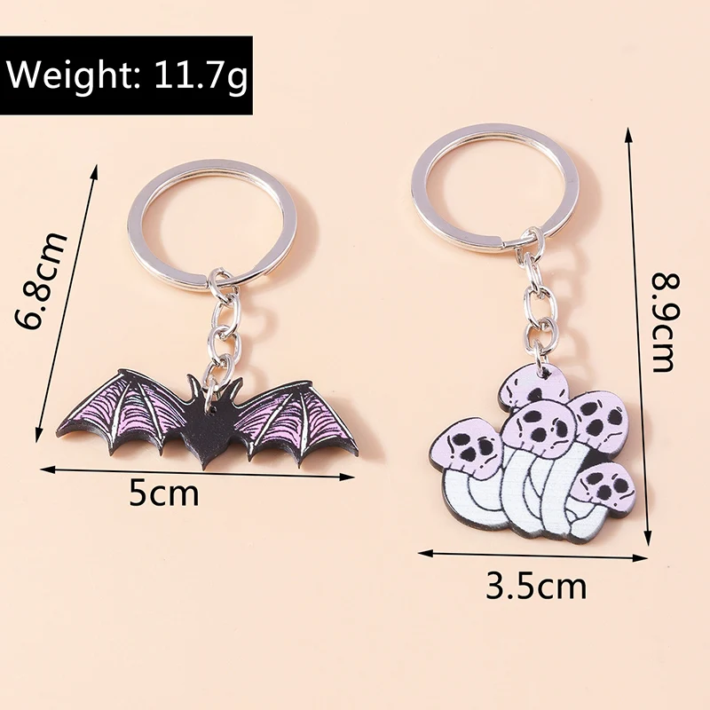 2 Stück Schädel Schlüssel bund Halloween Geist Krallen Schlüssel ring Anhänger für Männer Frauen Handtasche Dekor Charms DIY Schlüssel anhänger Schmuck Geschenke – Detail 5