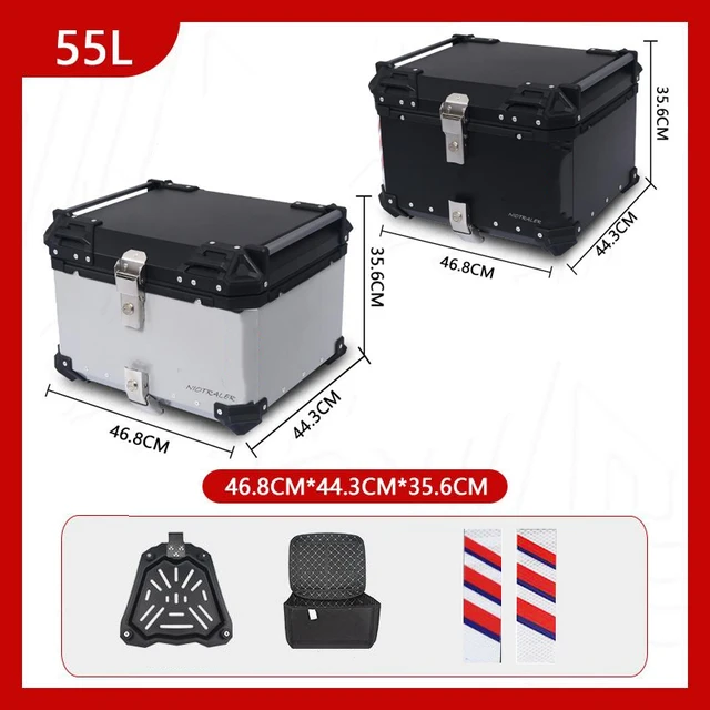 55L Silver+Black Anti-Shake Aluminium Top Case Moto Trunk for Motorcycle -  China Motorcycle Top Case, Motorcycle Tail Box