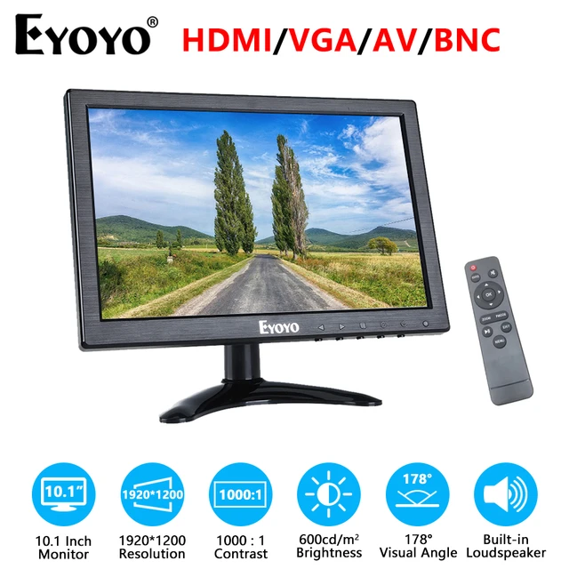 Eyoyo – petit écran LCD HDMI TV 10 , 1024x600, avec VGA, AV, USB,  télécommande, pour système de sécurité de vidéosurveillance, DVD, PC -  AliExpress