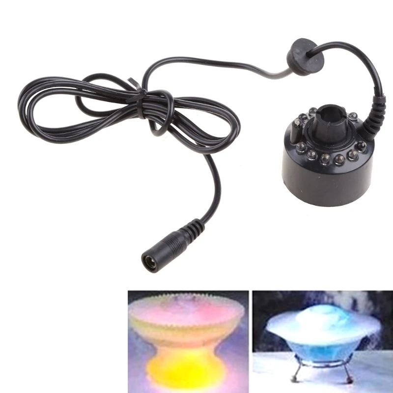 12 LED Ultrasonic Water Fountain Mist Maker Fogger Pond Atomizer Air Humidifier #Y05# #C05#