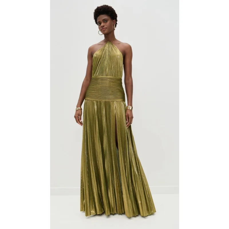 Luxurious Women Corset Party Cocktail Dress Sexy Off Shoulder Halter Folds Slit Guest Celebrity Long Dress Celebrity Prom Gown - Image 5