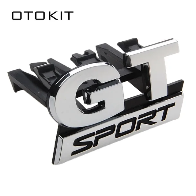 New Car-styling Sticker ABS Chrome GT SPORT Front Grille Badge Emblem Sticker for Volkswagen VW Polo Golf Passat B5 Touran Bora