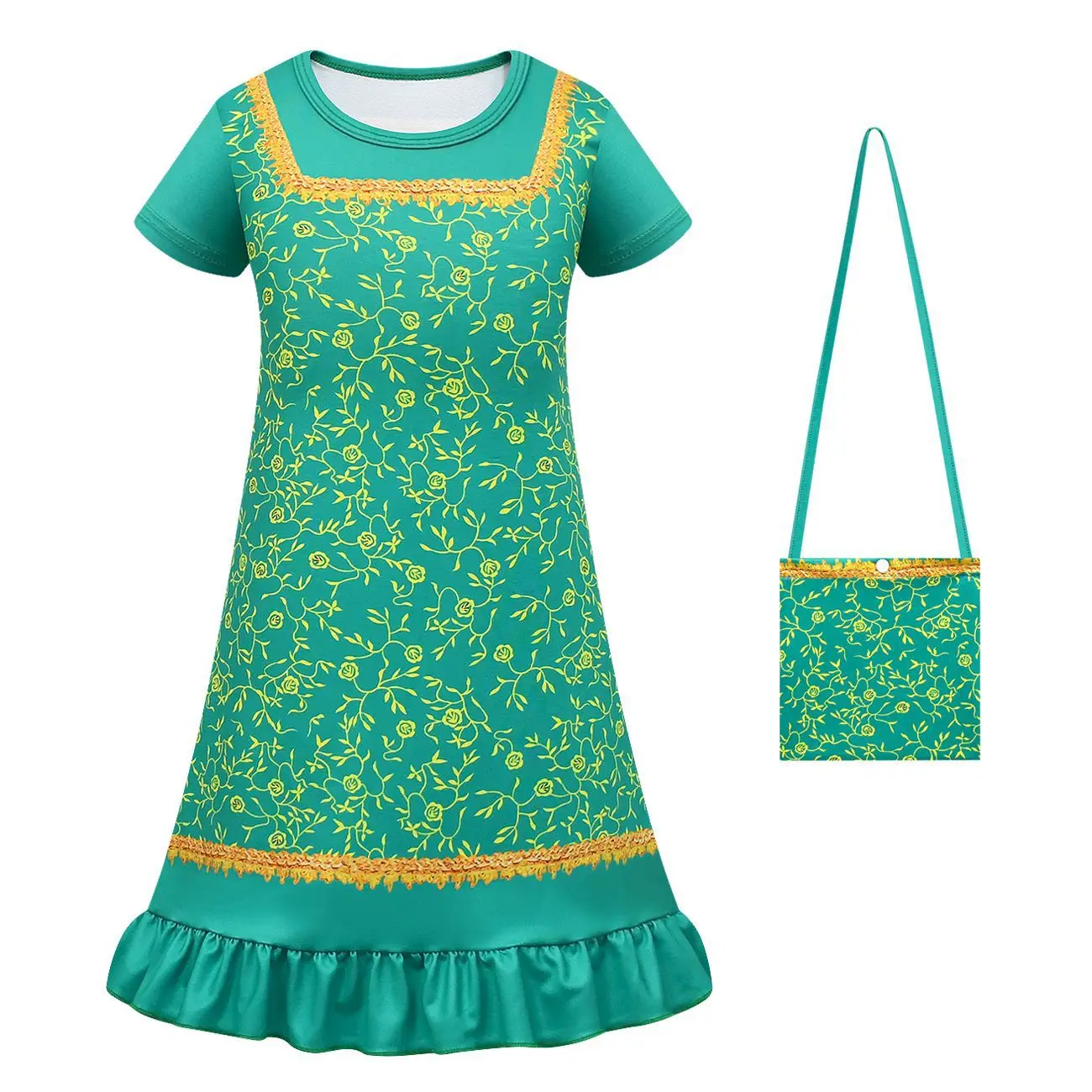 Inside Out 2 Joy Dress for Girls Cartoon Disgust Cosplay Costume Halloween Carnival Clothes Kids Princess Birthday Outfits