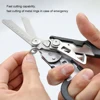 6 in 1 Multifunction Response Emergency Scissors Multi-Tool Folding Pliers Survival Tool Combination Gadget Safety Hammer Brown 4