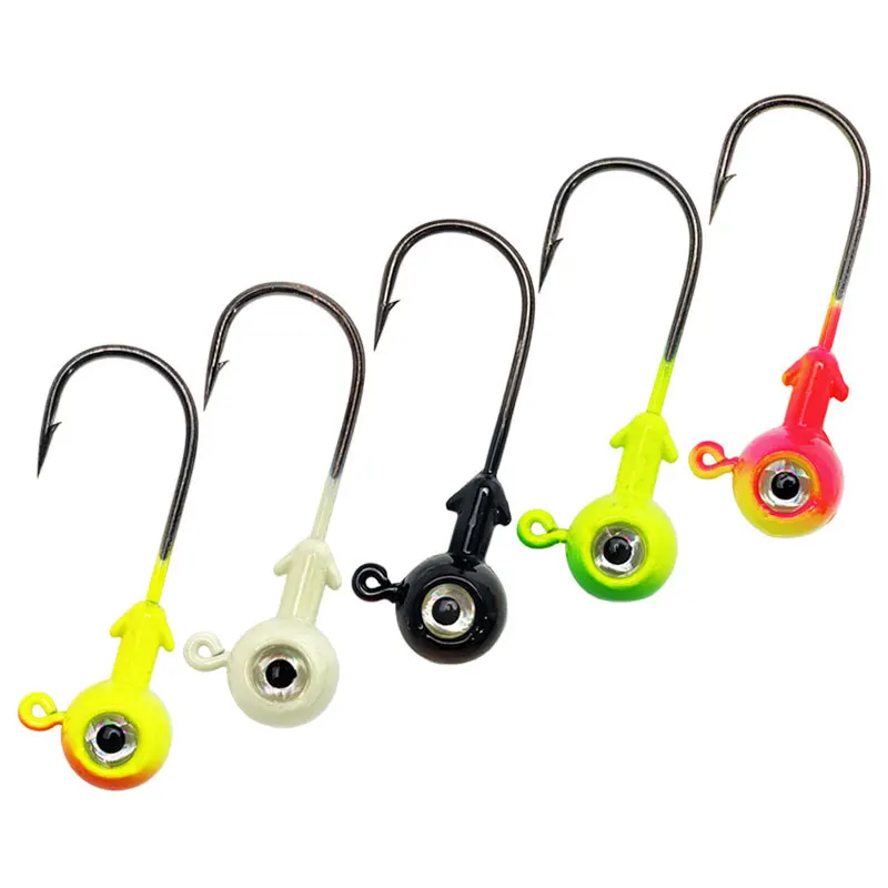 5pcs tête de gabarit 3g - 5g - 7g - 10g crochet barbelé leurre doux