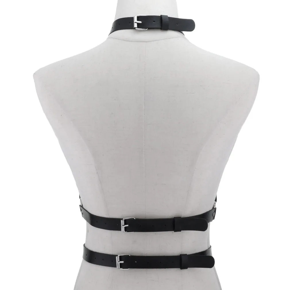 Punk Corset Leather Belt Chest Strap Collar One Trend Sexy Exaggerated Body Strap Sling Europe and America