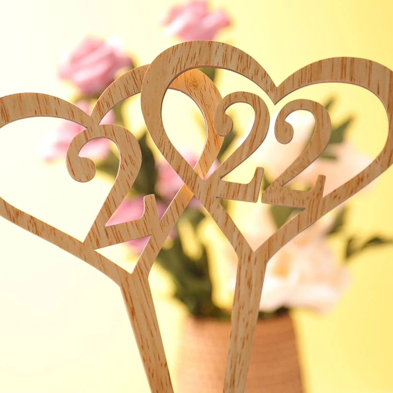 1-30 Wooden Wedding Seating Markers Table Decorations Banquet Party Guests Location Direction Heart Sign Flower Seat Card