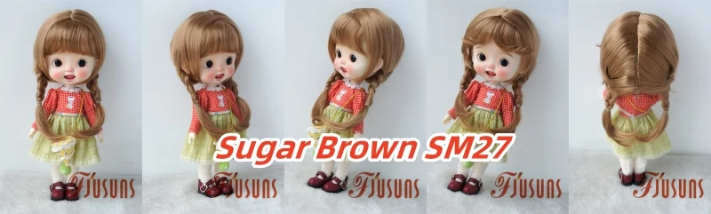 Jusuns BJD Wigs JD676 9-10inch 10-11inch 11-12inch Double Ponytail Braid Synthetic Mohair Doll Hair Fashion Doll Accessories