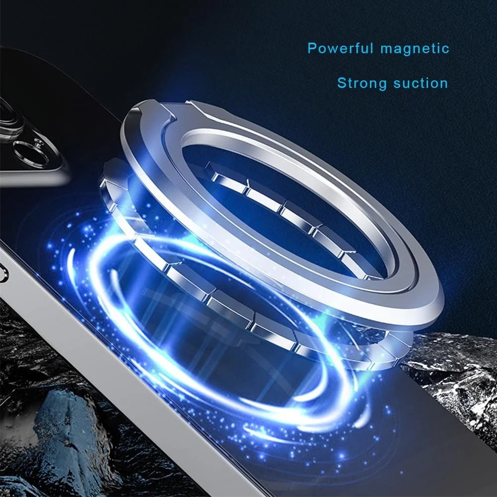 Magnetic Phone Ring Holder with Enhanced Grip and Kickstand Functionality