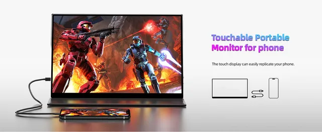 15.6 インチポータブルタッチモニターゲーム IPS FHD ラップ