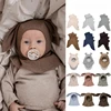 Hutt Brand Kids Bunny Hat Cute Wool Pompom Children Cap Winter Hats for Boys Girls Knitted Newborn Photography Props Baby Beanie