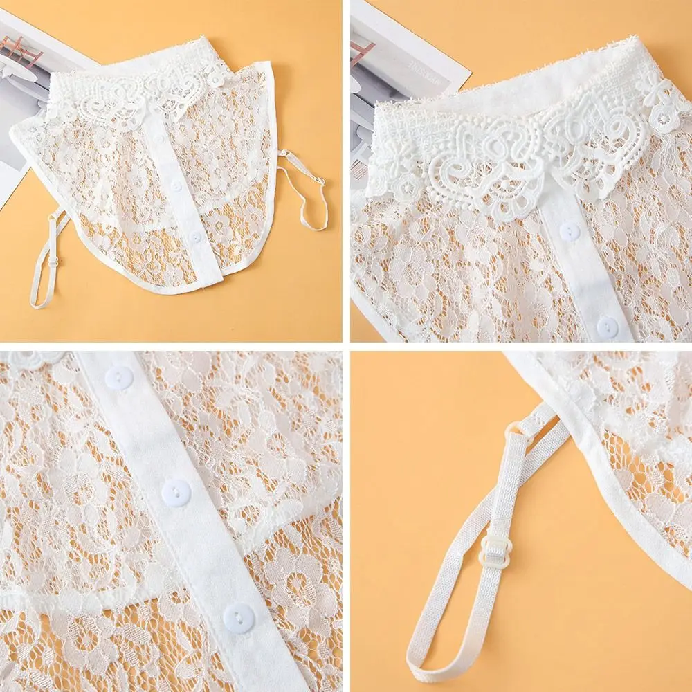 Fashion Lace Fake Collar Women Girls Detachable False Collar DIY Adjust Clothes Lapel Half Shirt Shawl Wrap Decoration