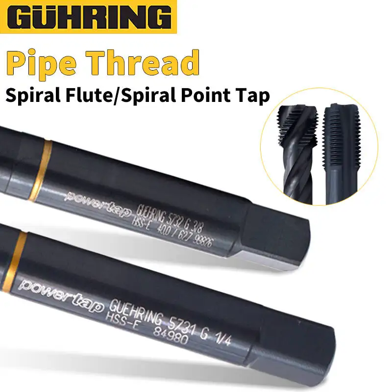 German Inch Tap German Original GUHRING DIN Standard Pipe Spiral Fluted Tap Spiral ...