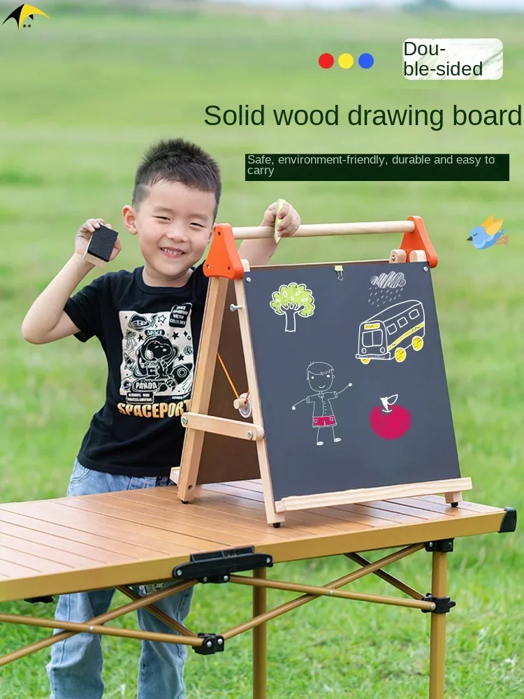 Small natural wooden painting stand tripod display stand children's painting display handicrafts frame sketch board