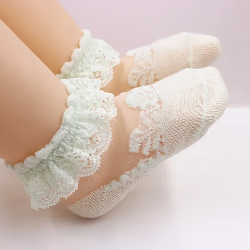 

Летние детские кружевные носки, осенние носки из чистого хлопка для детей 0 лет, летние носки для маленьких девочек 3 года, стиль принцессы