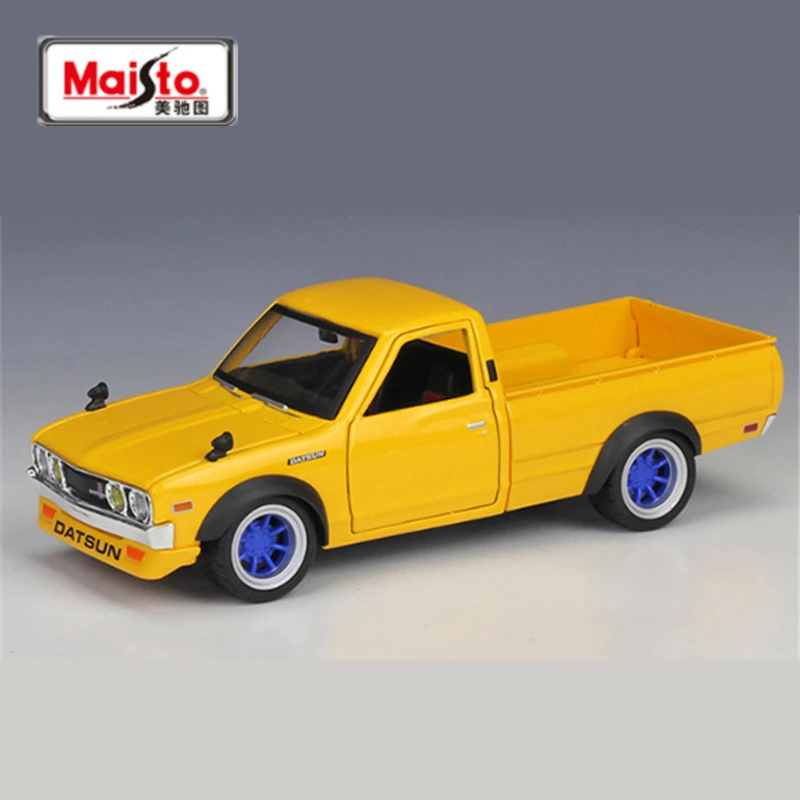 

Модель автомобиля Maisto 1:24 1973 Datsun 620 из сплава, литой металлический внедорожник, модель автомобиля, имитация коллекции, детская игрушка в подарок