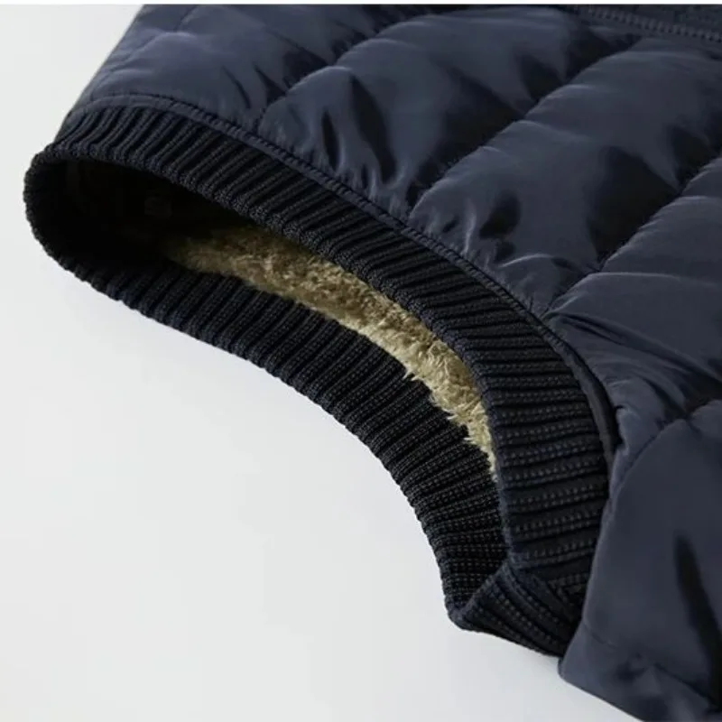 Winter Velvet Vest Men Single-Layer Fleece-Lined Middle-Aged Elderly Thickening Vest Large Size Dad Waistcoat Thermal Vest Coat