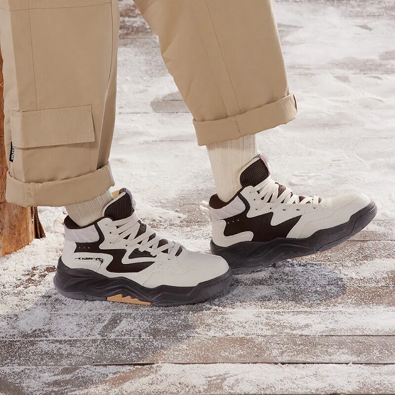 361 Degrees New Men's Sports Shoes Winter High-Top Velvet Warm