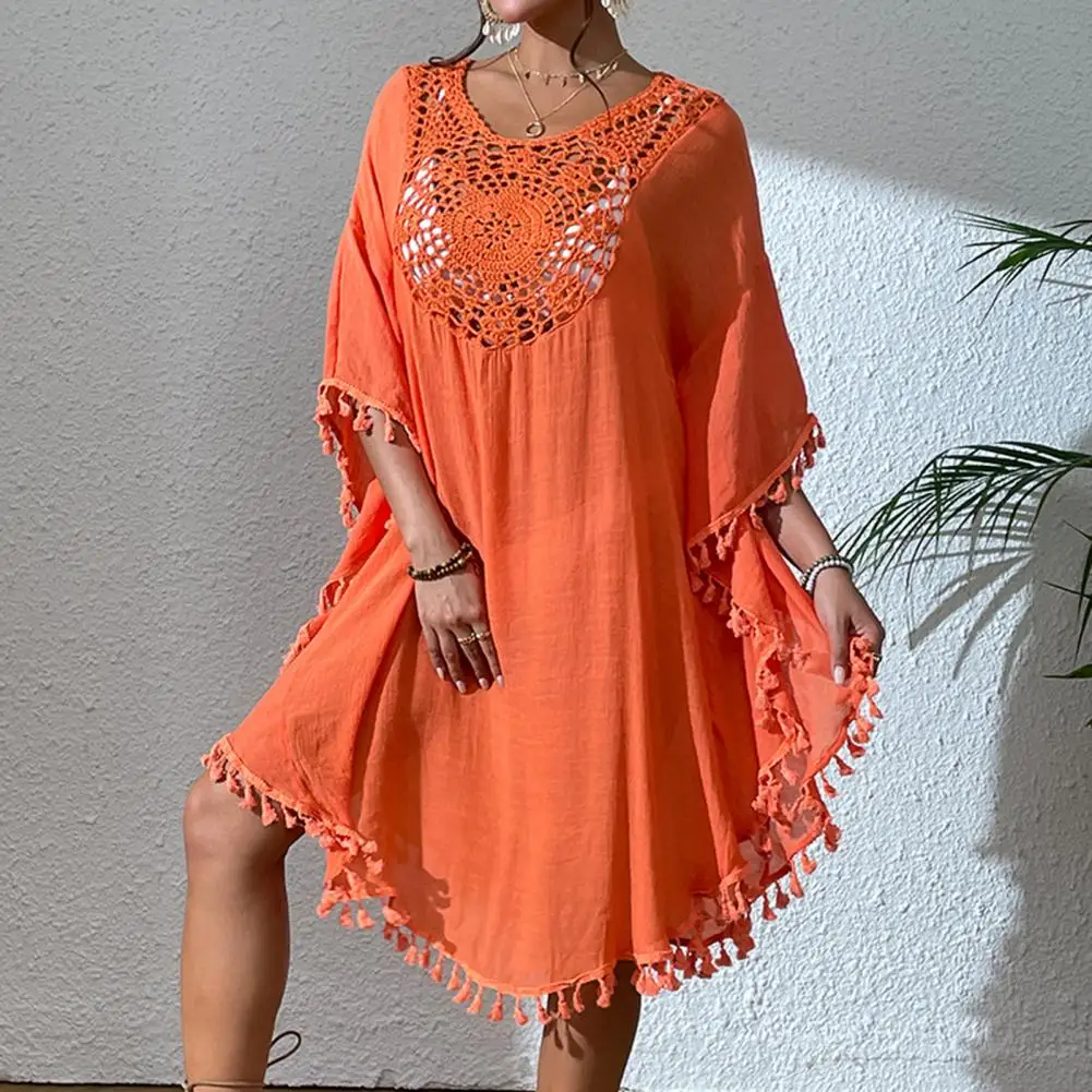 Women Swimsuit Cover Up, F ringed Blouse
