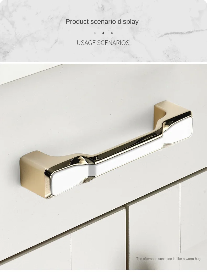 Description Picture 6 of itemNordic Style Bright Gold Black Bright Silver White Combination Cabinet Drawer Shoe Cabinet Wardrobe Zinc Alloy Handle