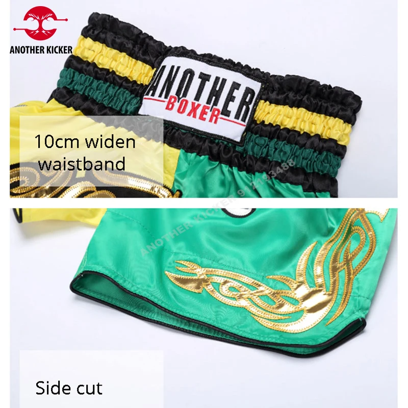 Muay Thai Shorts Kids Adults Thailand Embroidery Kickboxing Martial Arts Grappling Sparring Uniform