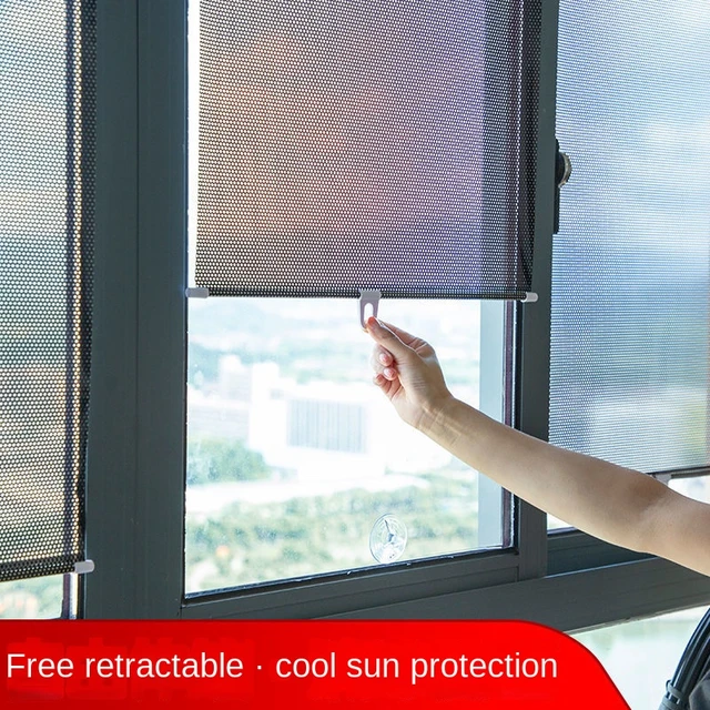 Otário tipo protetor solar blackout cortina pára-sol cortinas de rolo quarto  escritório varanda pára-sol cortinas sem prego punch-livre - AliExpress