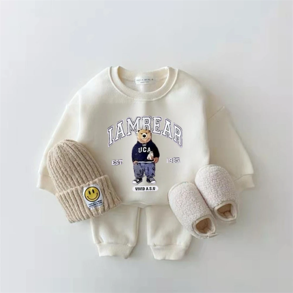 Cartoon Sweatshirts + Hosen Mädchen 2 Stück Set Langarm Outfits Lose Beiläufige Hoodies Einfarbig Jogginghose Kinder Herbst Tragen – Detail 4