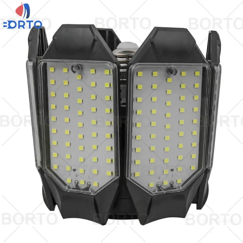100W 12000LM 6 Leaf LED Garage Light Adjustable Deformable Bulbs for Store Warehouse Workshop Lighting