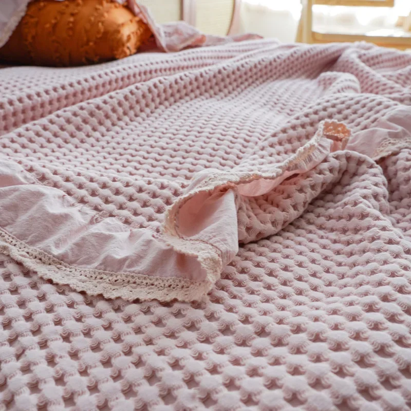 Cotton edge waffle towel quilt towel blanket blanket summer cool quilt air conditioner quilt 5