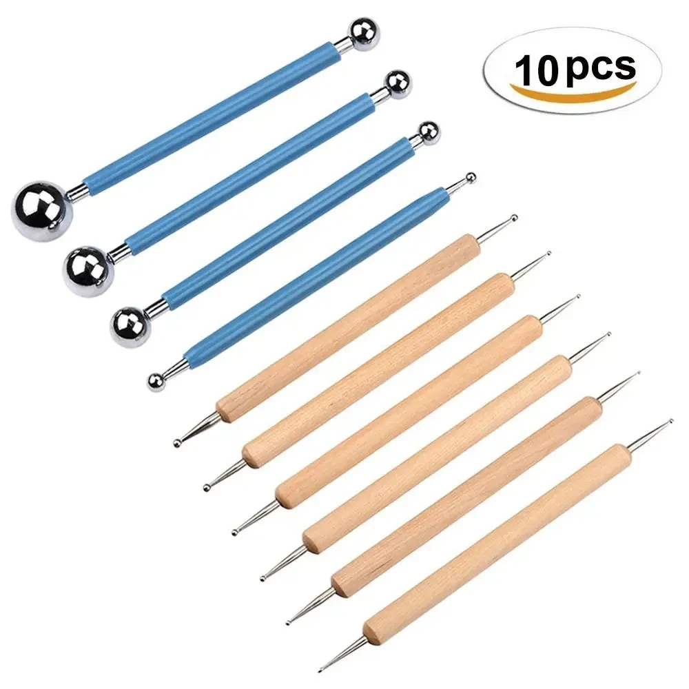 פולימר מידול כלי פיסולי כלי פיסלת כדור עט, כלי כיתוב חימר קרמיקה סט כלים למלאכה אמנות ציפורניים