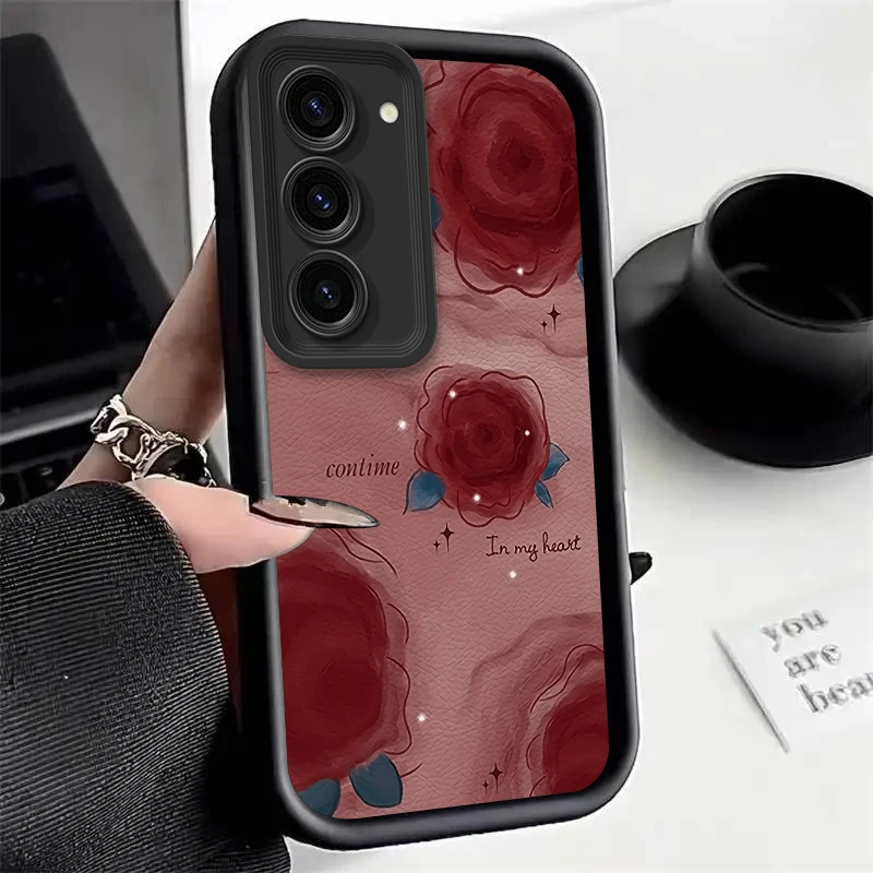Rose Flower Silicone Phone Case - Elegant Protective Cover in Soft Pink