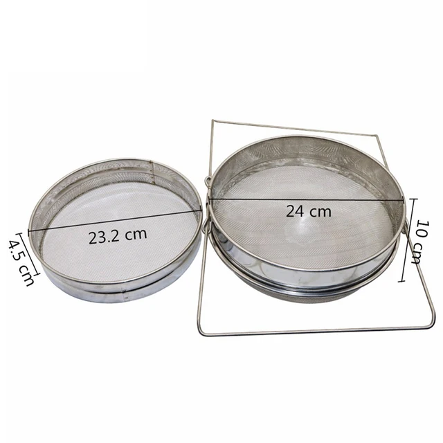 Méz Szűrők Szűrő Képernyő Hálószűrő Méhészeti Szerszámok Rozsdamentes Acél Kétrétegű Szitátáriumi Berendezések Méhek - Image 6