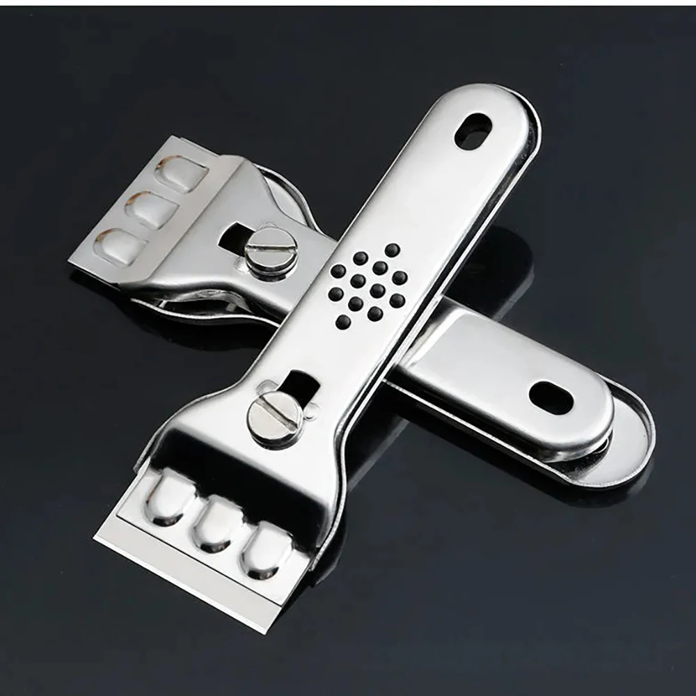 Razor Blade Scraper Stainless Steel Blade Razor Scraper For Cleaning Glue Sticker Remover Window Glass Car Ceramic Heavy Dirt Clean Shovel Razor Blade Scrapers Glue Removal Scraper