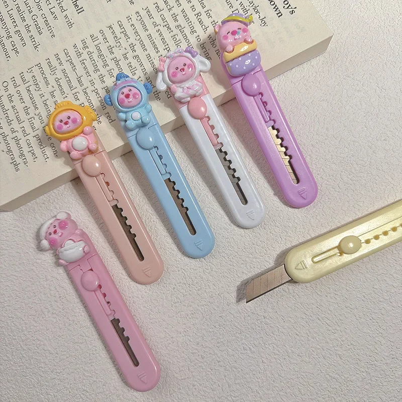 1Pcs Mini Portable Art Knife Student Cute Cartoon Paper Cutter Office Stationery Express Box Opener Letter Opener Sword
