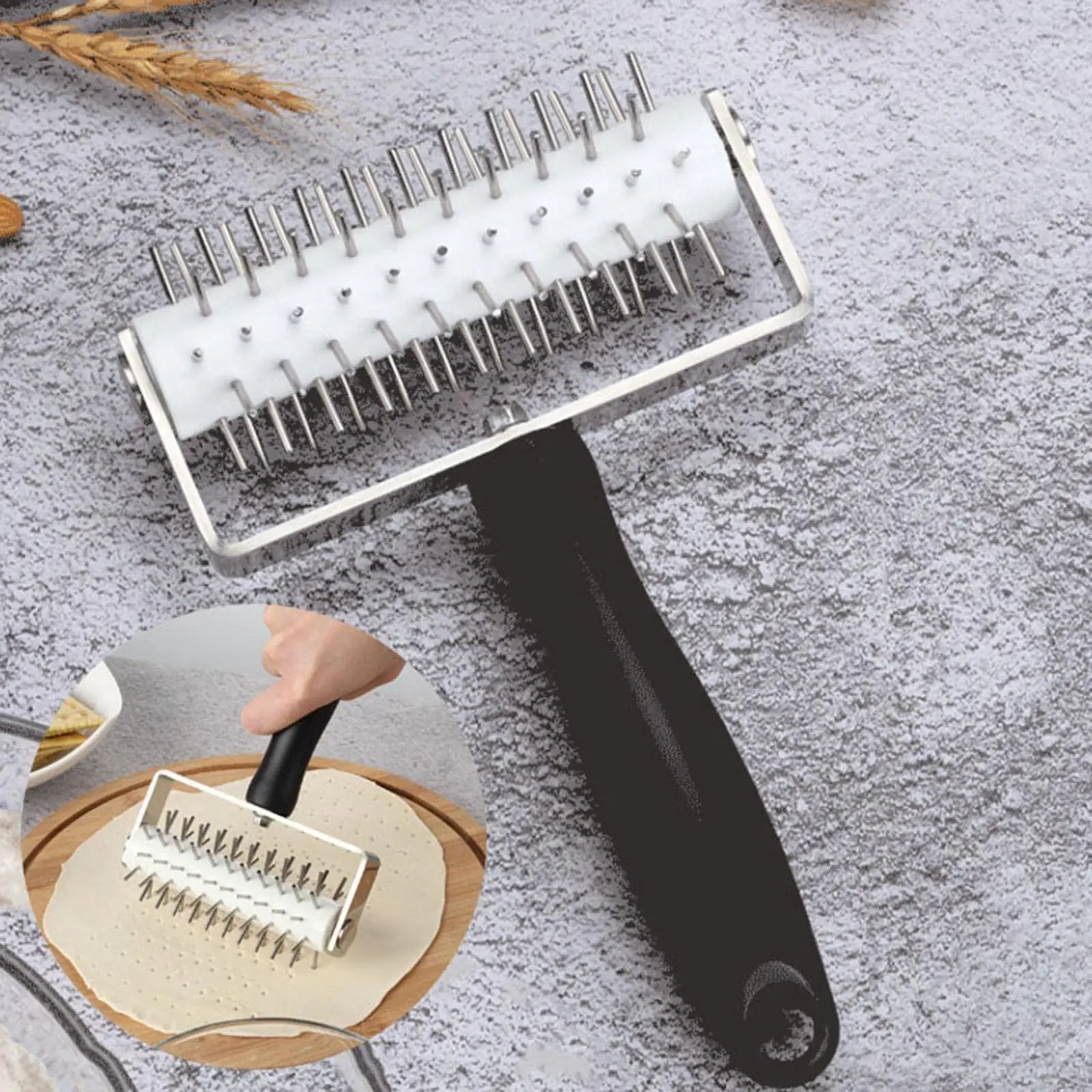 Stainless Steel Dough Roller Docker PP handle Pizza Roller Pin Wheel Hole Puncher for Pie Bread Kitchen Gadget pizza roller pizza roller pin