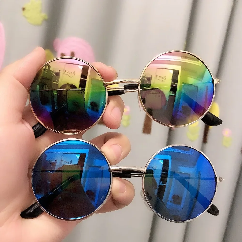 Kids Sunglasses Children Sunglasses Colorful Reflective Mirror Classic Retro Cute Round Eyewear UV400 Boys Girls