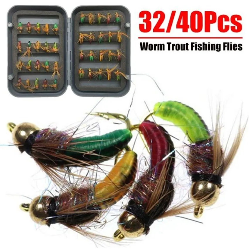 Nymph Angeln Fly #12 Messing Perle Kopf Schnelle Siking Scud Bug Wurm Für Trout