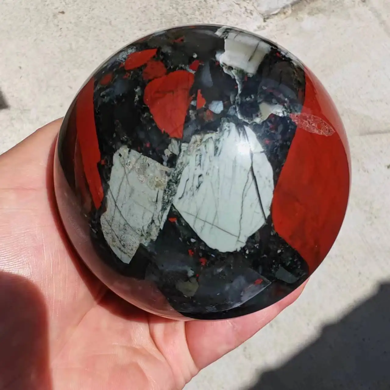 Natural African Blood Stone Quartz Sphere Crystal Ball Reiki Healing 6