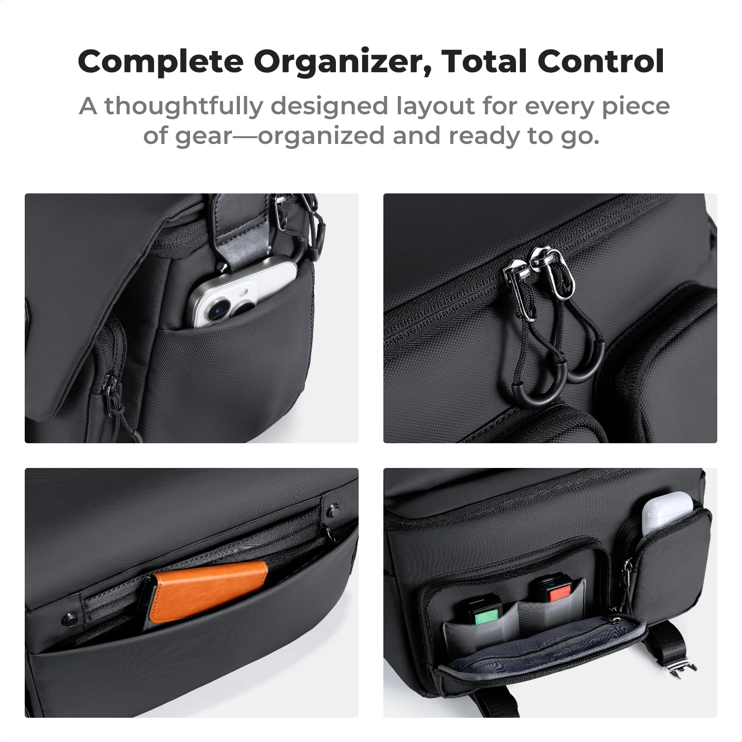 5F Concept Zipper Buckle Sling Travel Photography Shoulder Bag For Sony DSLR SLR Camera Accessories Tripod Holder_voghion.com