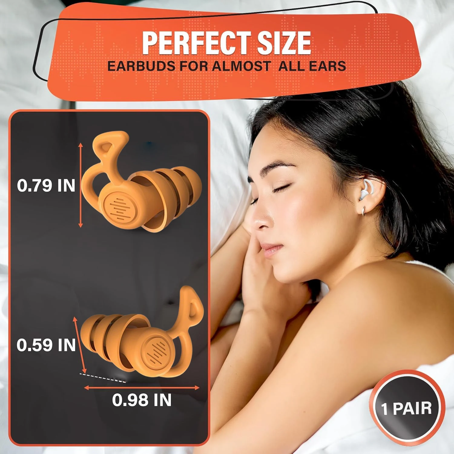 Enhanced Noise-Blocking Silicone Earplugs - Comfortable, Reusable, Triple-Layer Design for Restful Sleep