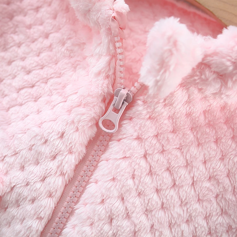 (0-3 Year Old Baby Girl Long Sleeved Coat) Autumn And Winter New Comfortable And Warm Hooded Children'S Clothing