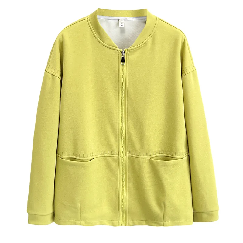 Fashion Plus Size Women's Jacket 2025 Autumn New Embroidered Casual Zipper Baseball Coats 166