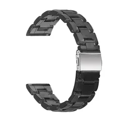Clear Resin Strap for Smartwatch - 22mm Watchband Bracelet (Black)