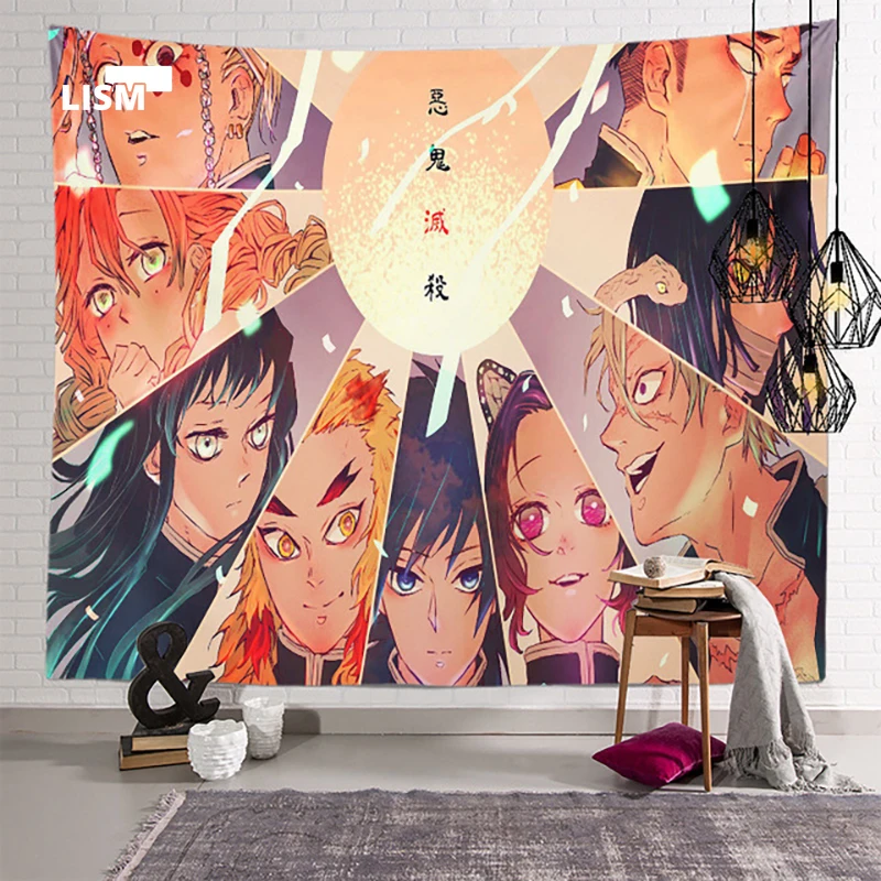 Demon Slayer Anime Illustration Paintings Wall Hanging Tapestry For Bedroom  Kawaii Manga Posters Room Decor Aesthetic Tapestrys - AliExpress