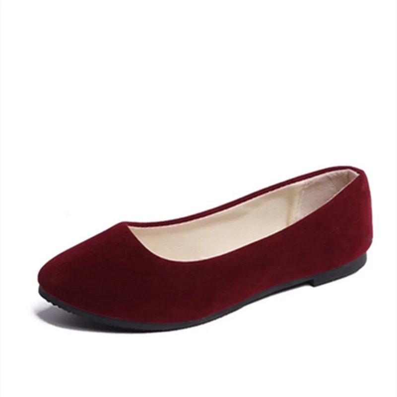 Lady Candy Colors Pointed Toe Flats Flock Driving Shoes Outdoor Plus Size For Wide Foot 34-47 Black Yellow Purple Cute Slip-Ons